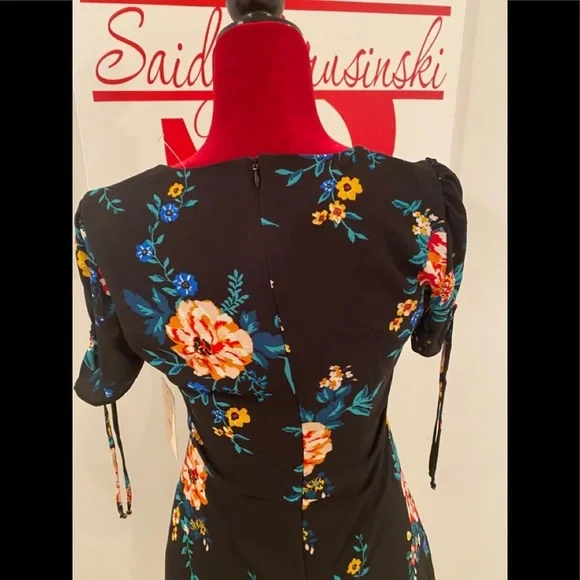 BeBop beautiful black/floral multicolor sweetheart neck dress -size S - Picture 6 of 12